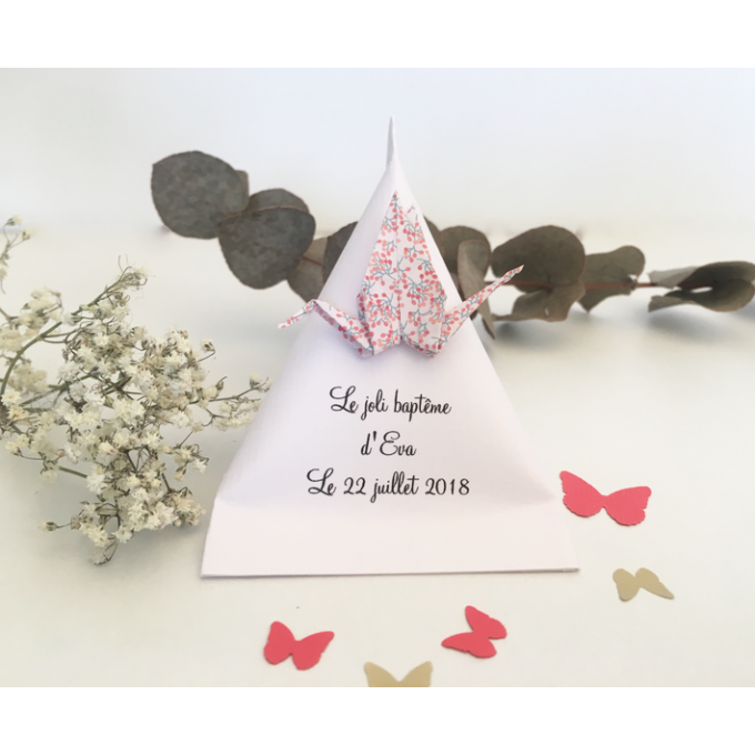 Boites à Dragées origami grue pour Mariages & Baptêmes