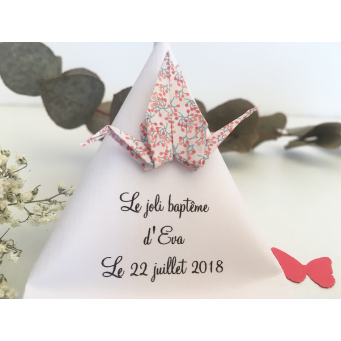 Boites à Dragées origami grue pour Mariages & Baptêmes