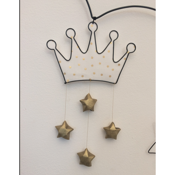 Prénom Fil de Fer Princesse, couronne, étoiles 